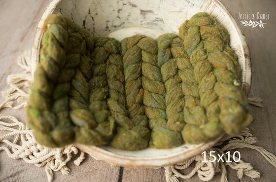 Image of Olive wool braided layer