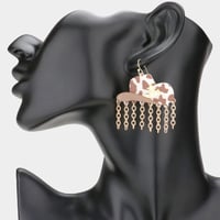 Image 3 of Dangling Cowboy Hat Fringe Rodeo Earrings for Beyoncé Movie/Concert