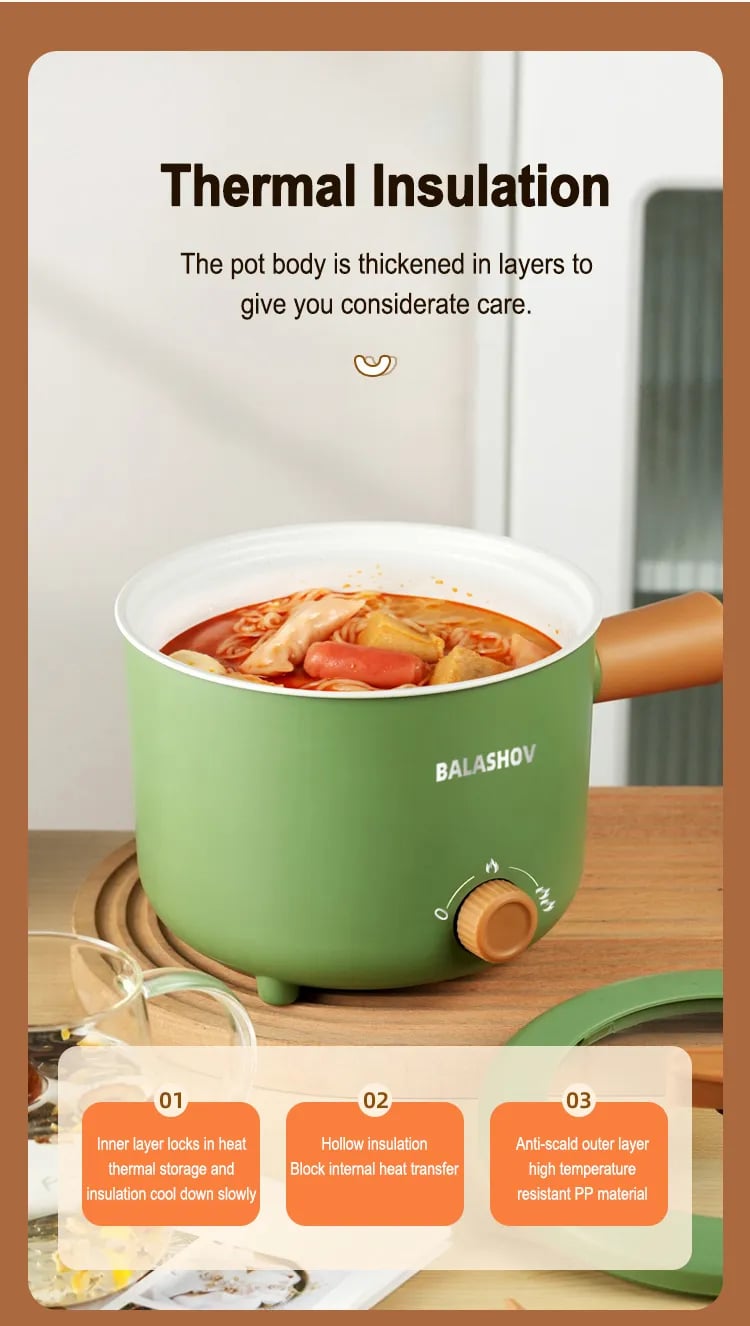 Electric Cooker Kitchen Appliance Double Layer Home for Hot Pot Cooking Soup Heater Multifunctional