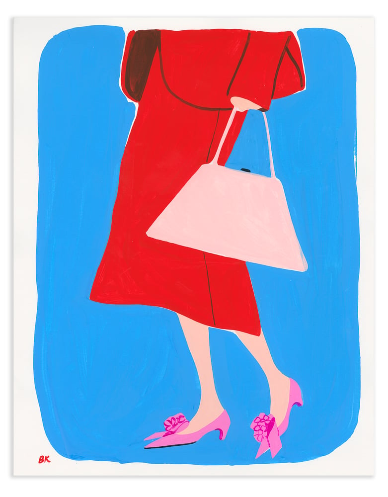 Image of Prada original fashion illustration - Blue