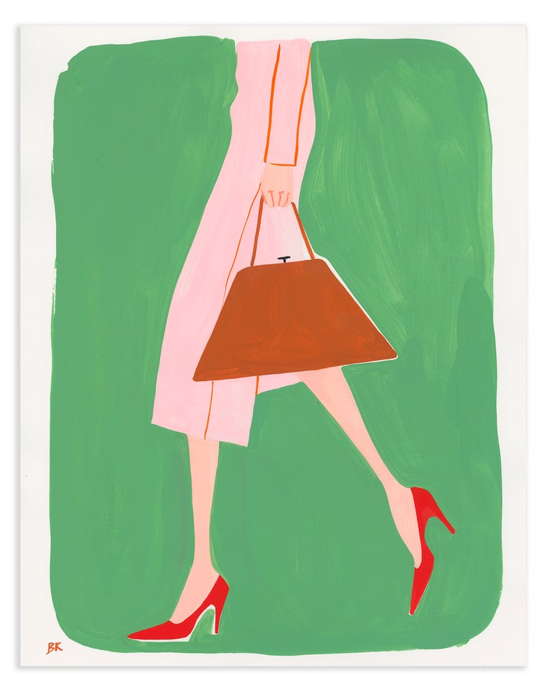 Image of Prada original fashion illustration - Green
