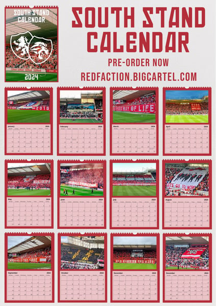 Image of Pre Order - South Stand 2024 Display Calendar 