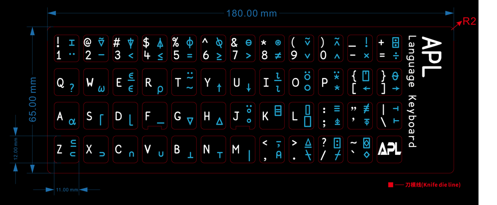 Image of APL Programmer's Keyboard Overlay Sticker Set