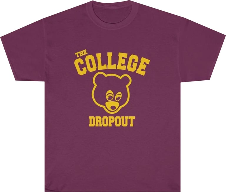 KanYe WesT the college droput album cover tee Burgundy colorway 