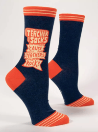 Image 1 of Teacher Socks 'Cause Teachers Rock Crew Socks