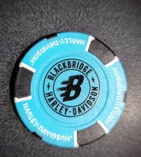 Image 1 of Blackbridge Harley-Davidson Dealer Poker Chip light blue