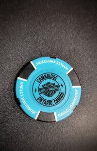 Image 2 of Blackbridge Harley-Davidson Dealer Poker Chip light blue