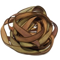Image 4 of 1PC. HARVEST 42" hand dyed wrist wrap bracelet silk ribbon/by COLOR KISSED SILK