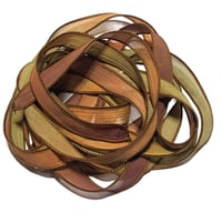 Image 1 of 1PC. HARVEST 42" hand dyed wrist wrap bracelet silk ribbon/by COLOR KISSED SILK
