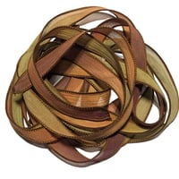 Image 3 of 1PC. HARVEST 42" hand dyed wrist wrap bracelet silk ribbon/by COLOR KISSED SILK