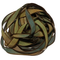 Image 1 of 1PC. CHAMELEON  42" hand dyed wrist wrap bracelet silk ribbon/by COLOR KISSED SILK