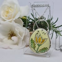 Image 1 of Enamel and Silver Hand Painted Pendant - (SJ030)