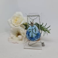 Image 3 of Enamel and Silver Hand painted Pendant Morning Glory - (SJ031)
