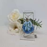 Image 2 of Enamel and Silver Hand painted Pendant Morning Glory - (SJ031)