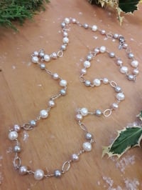 Image 3 of 7JX Long Multi colored pearl necklace