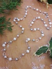 Image 1 of 7JX Long Multi colored pearl necklace