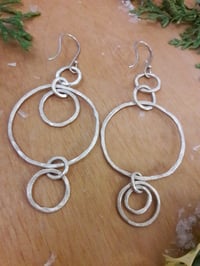 Image 2 of 7JY Fine silver asymmetrical earrings 