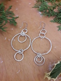 Image 3 of 7JY Fine silver asymmetrical earrings 