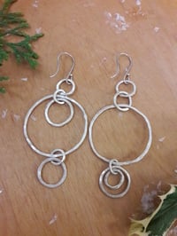 Image 4 of 7JY Fine silver asymmetrical earrings 