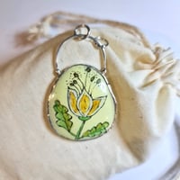 Image 3 of Enamel and Silver Hand Painted Pendant - (SJ030)