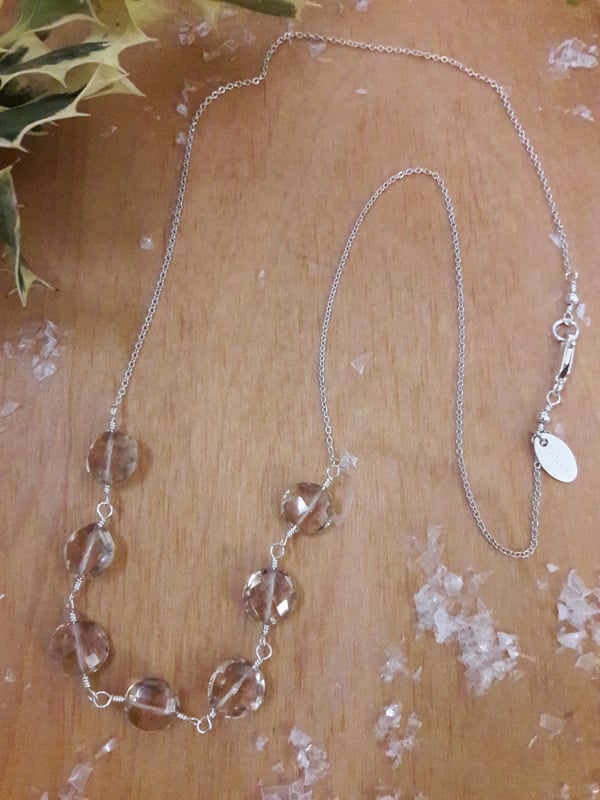 Image of 4NY Sterling chain necklace with Champagne Quartz