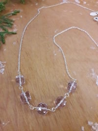Image 2 of 4NW Lavender amethyst cubes on fine sterling chain 