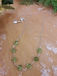 Image 1 of 4NZ Delicate sterling necklace with fine peridot squares