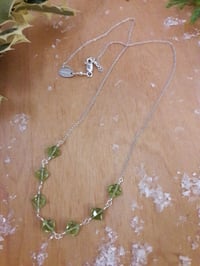 Image 2 of 4NZ Delicate sterling necklace with fine peridot squares