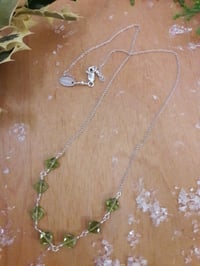 Image 4 of 4NZ Delicate sterling necklace with fine peridot squares