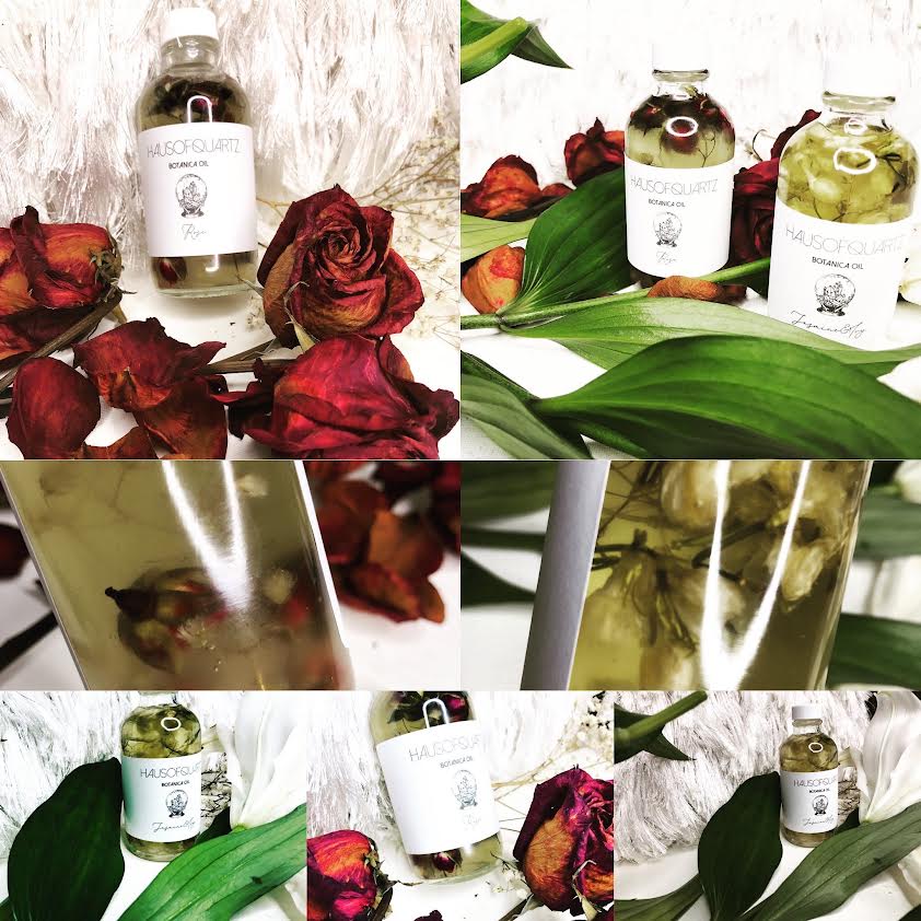 ROSE QUARTZ PARFUM OIL W ROSE QUARTZ CRYSTAL