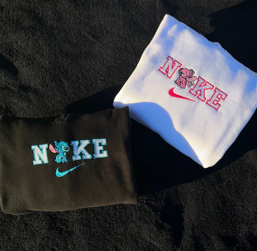 Image of stitch couple hoodie
