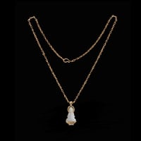 Image 2 of 10 K Gold Bold Kuan Yin Buddha Pendant (Particially Iced) 