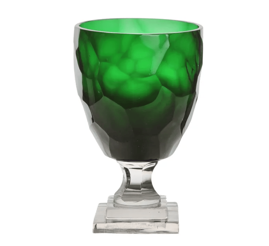 Image of Green Glass Hurricane Vase