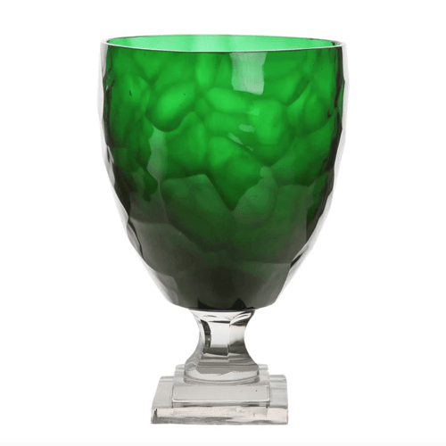 Image of Green Glass Hurricane Vase