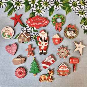 Image of Christmas themed buttons
