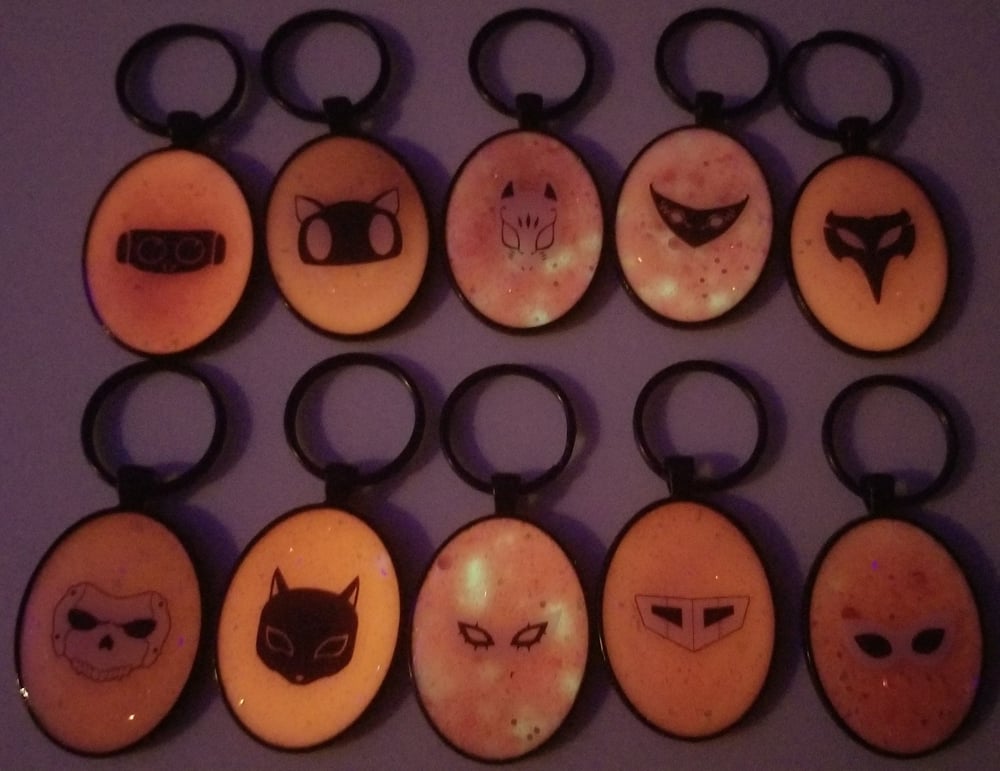 Image of Glow-in-the-dark Mask Keychains