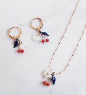 Image of Les Cerises - *NEW* - Collection Fleur de Cerisier Bleues - Doré Or Rose