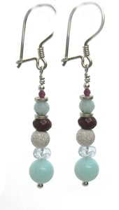 Image of Andean Opal Ruby Dangly Earrings