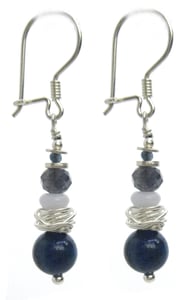 Image of Lapis Lazuli Sapphire Dangly Earrings