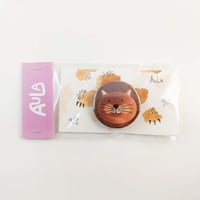 Image 1 of Brown kitty button pin