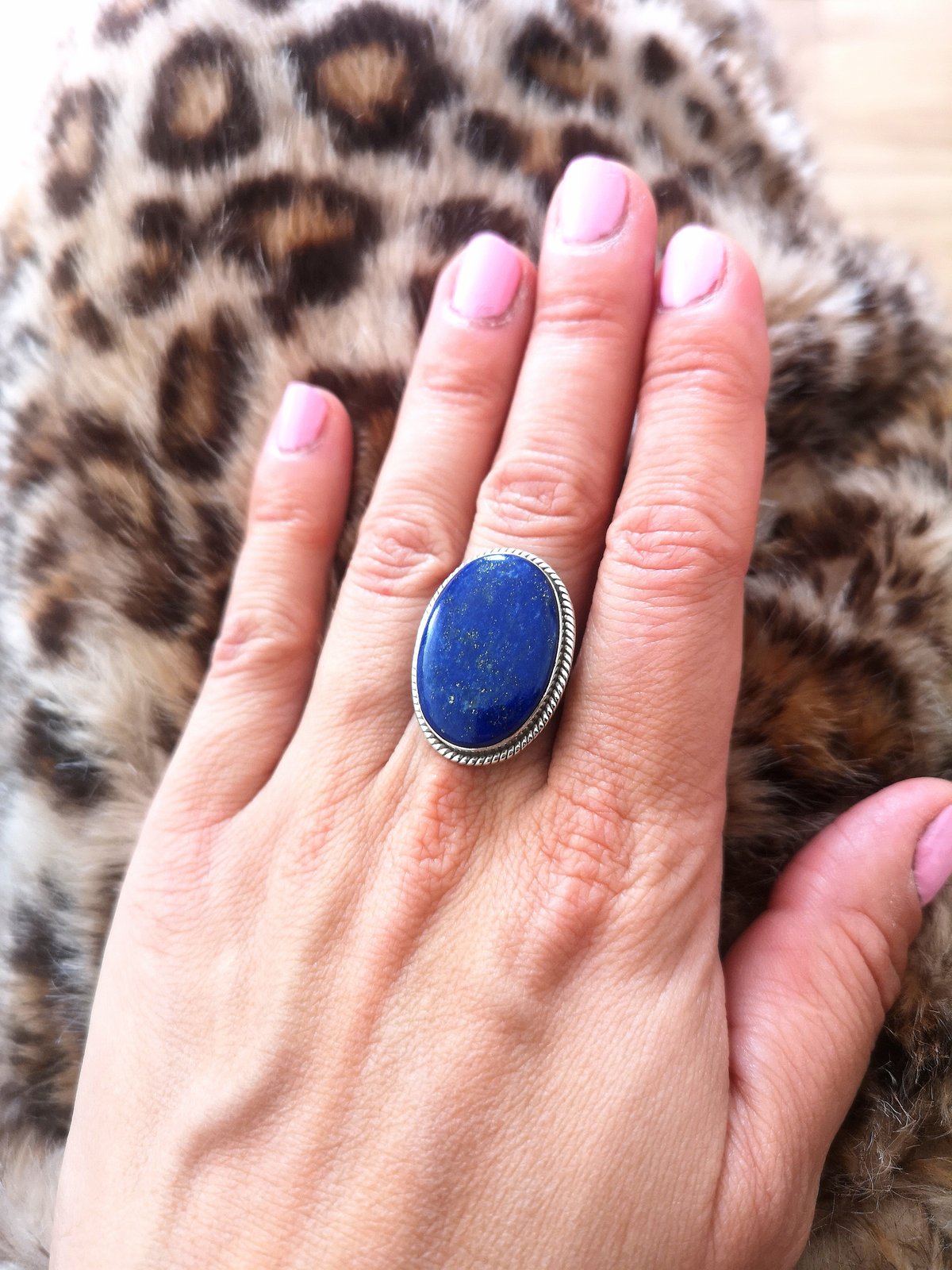 Image of Bague lapis lazuli - taille 58 - ref. 9379