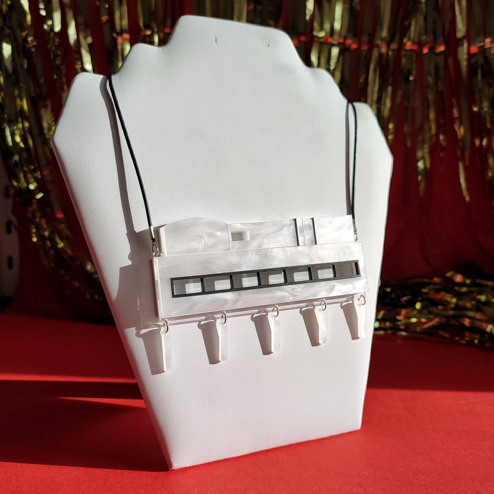 Image of Villa Savoye Architectural Statement Acrylic Necklace | Inspired by Le Corbusier