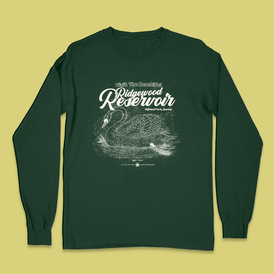 Image of Ridgewood Reservoir Queens, NY Pullover Crewneck Fleece - High Quality Highland/Forest Park