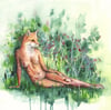 FOX WOMAN original watercolour painting