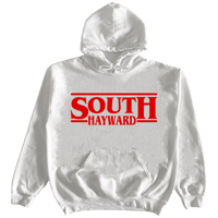 Image 1 of Hayward Strong "South Hayward Things" in White with Red Hoodie