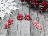 Lips and Lollipop Christmas Studs 