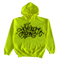 Image 1 of  "Hayward Strong" Fat Cap Volt Green With Black Hoodie