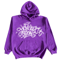 Image 1 of "Hayward Strong" Fat Cap Purple With White Hoodie