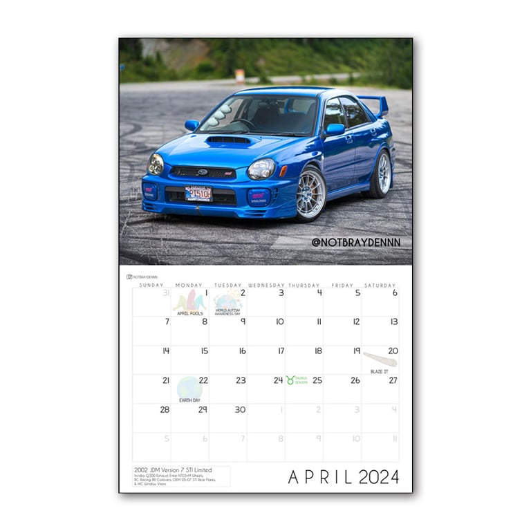 2024 Subaru Calendar jennaperger