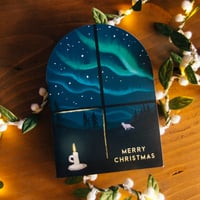 Image 2 of Merry Christmas Aurora Card by Charis Raine Illustration
